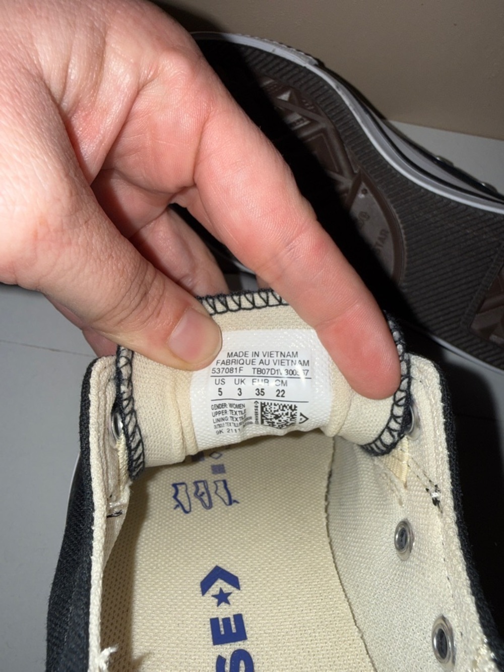 Converse Black and White Low Top Canvas Sneakers - Picture 4 of 8